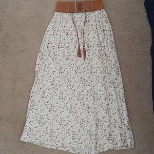 Off white floral skirt